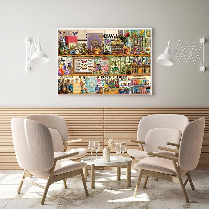 1000 Piece Puzzles for Adults,Fantasy Bookshelf Jigsaw Puzzle 1000 Pieces for Adults Seniors,Challenging Family Games Holiday Party Gifts -1:1 Poster Interlock Perfectly Letter on Back