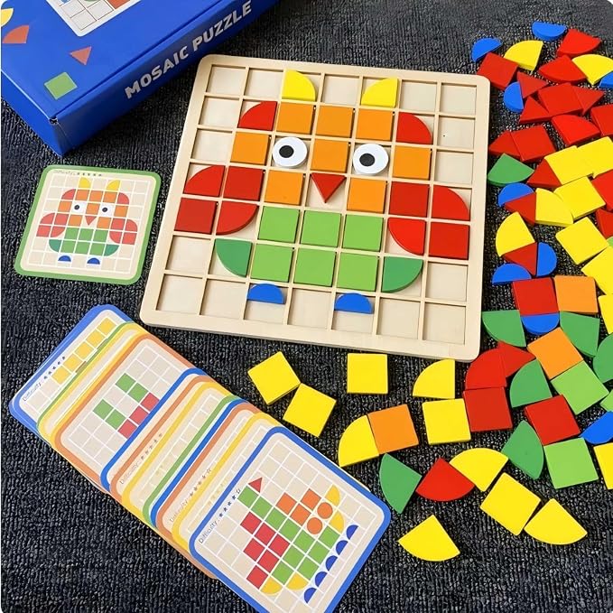 Dementia Activities for Seniors, 120 Pieces Wooden Matching Puzzle Games for Elderly, Alzheimers Products for Older Adults,Shape Puzzle Memory Game for Adults Dementia Patients