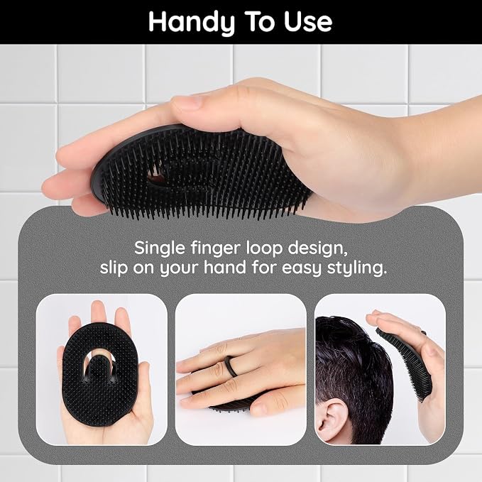 12pcs Palm Brush for Men, Segbeauty Portable Hair Brushes Plastic Beard Comb Shampoo Brushes Pocket Comb Scalp Massage Brush for Travel