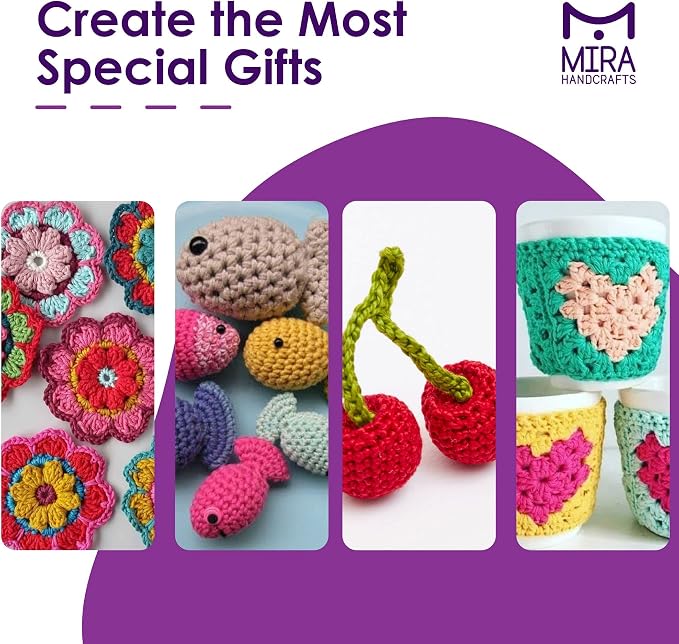 20 Acrylic Yarn Skeins - 438 Yards Multicolored Yarn in Total – Great Crochet and Knitting Starter Kit for Colorful Craft – Assorted Colors