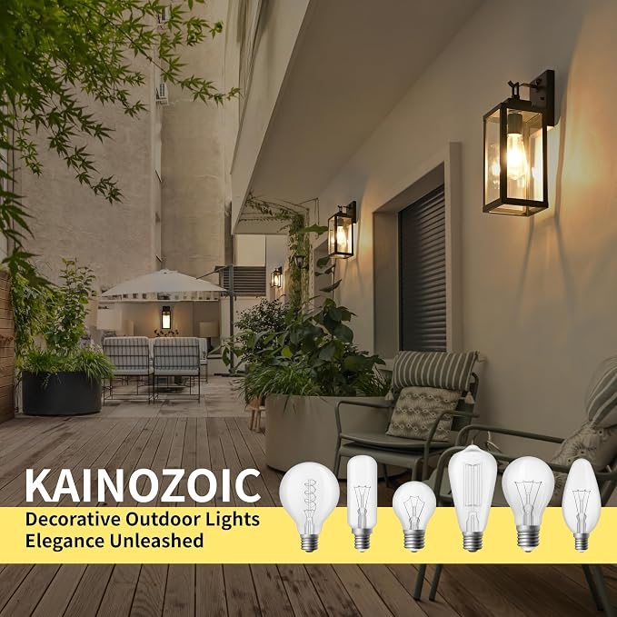14.6 Inch Motion Sensor Dawn to Dusk Outdoor Sensor Light Fixture Anti-Rust Exterior Wall Lighting Waterproof Outdoor Wall Lantern for Porch Patio Front Door Garage - 2 Pack
