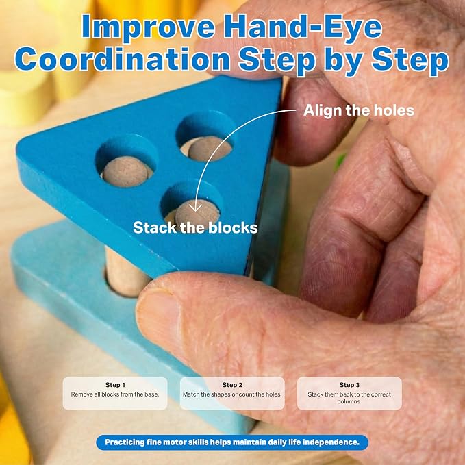 DIMILI Wooden Dementia Fidget Toys for Elderly Seniors | 2-in-1 games for dementia patients, hand-eye coordination & cognitive stimulation for alzheimers seniors