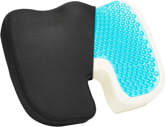 VEVOR Seat Cushion, Cooling Gel + Memory Foam Seat Cushion, Pressure-Relief Wheelchair Seat Pad with U-Shaped Cutout & Removable Cover, Lightweight and Portable for Travel, Car, Office, Airplane
