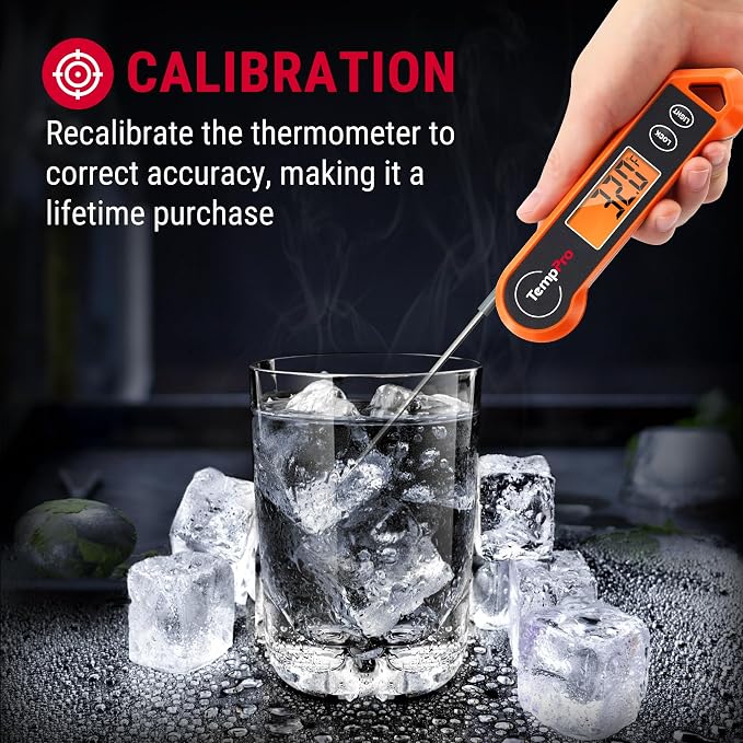 TempPro TP19H 1 Sec Digital Meat Thermometer for Cooking | Instant Read Food Thermometer with Motion Wake for BBQ Grill Oil Fry Candy, Gifts for Men Dad Husband (Previously ThermoPro)