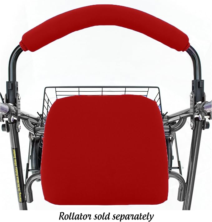 Top Glides Universal Rollator Walker Seat and Backrest Covers (Red)