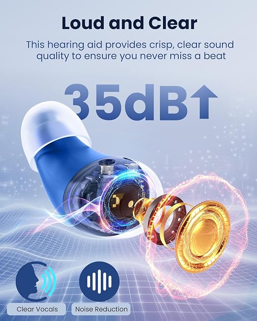 CUEME Hearing Aids, OTC Rechargeable Hearing Aids for Seniors & Adults with Hearing Loss – Mini Invisible Comfortable Design, Clear Sound, Auto On/Off, Up to 48H Battery Life, Portable Charging Case