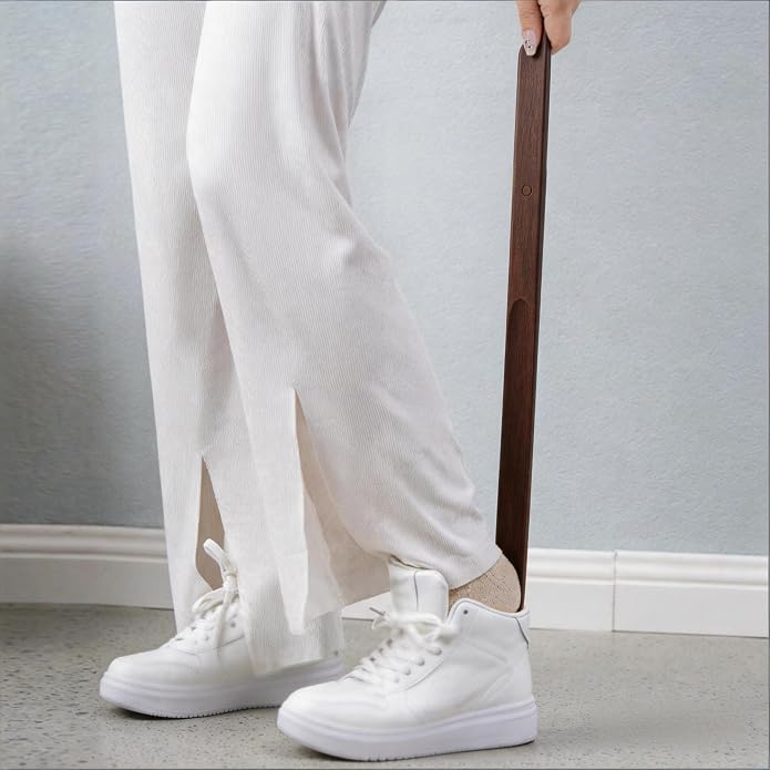 55CM Wooden Long Handle Shoehorn Long Shoe Spoon Horn for Shoes Wear Shoe Easier Support Shoehorn