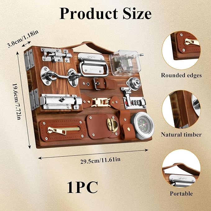 Fidget Busy Board for Adults with Dementia, Engaging Alzheimers Activities & Tactile Stimulation, Dementia Activities for Seniors, Thoughtful Gift for People with Alzheimer's