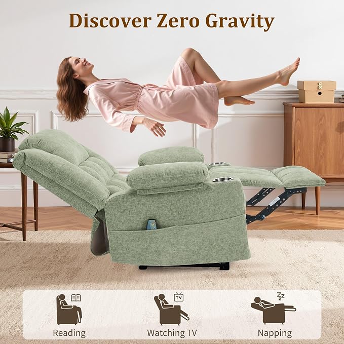 Korser Recliner Chair for Adults, Wall Hugger RV Recliner with Massage and Heating, Zero-Gravity Recliners, Electric Power Recliner Chair for Living Room, Bedroom, Home, Theater Seating (Turquoise)