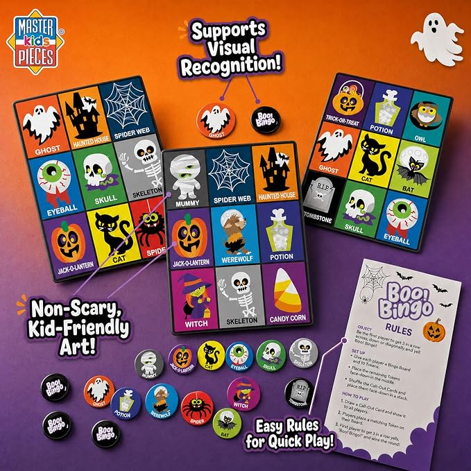 Masterpieces Family Games - Halloween Boo! Bingo Game