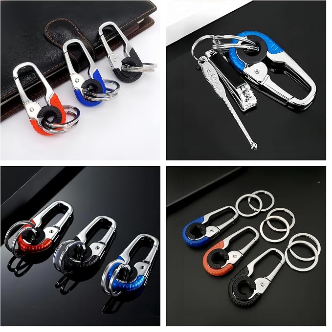 CHRIS GOOD Key Ring Keychain Keyrings,3pcs Key Chain Holder Clip Key Organizer Key Chain Ring for Men and Women,Key Holder