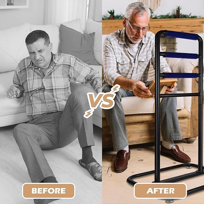 Montex Stand Assist Aid for Elderly, Chair & Couch Stand Assist Bar, 19''x17''x40'' Standing Aids & Supports with Non-Slip Covers, Mobility Standing Aid Rail for Couch (Hollow Base)