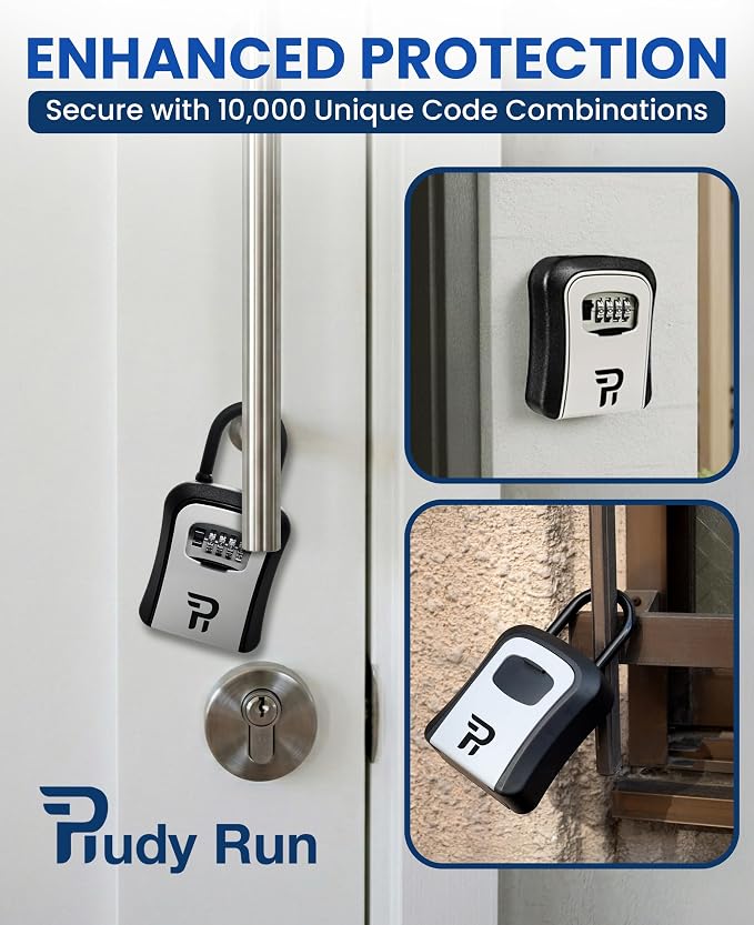 Key Lock Box for Outside – Large Outdoor Lockbox for Keys with Code, 4-Digit Combination Hidden Safe to Hide a Key Outside, Portable Safe Key Storage, 6.7 in, 1 Pack