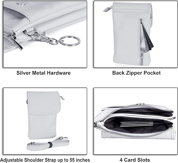befen Genuine Leather Small Crossbody Bags for Women Cell Phone Travel Bag | Soft Real Leather, Adjustable Shoulder Strap, Card Slots, Compact Size, Daily Travel Shopping Outing Use, Phone Purse