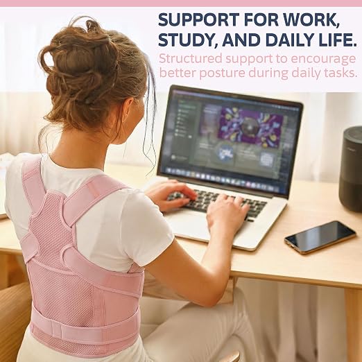 Selbite Back Brace Women and Men, Back Brace for Upper and Lower Back Pain Relief, Full Back Support with Adjustable Straps, Breathable and Comfortable
