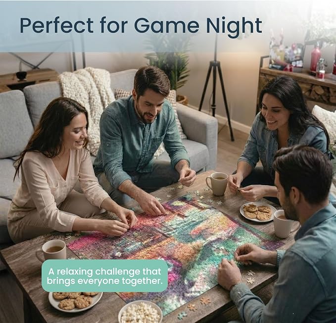 Adult Jigsaw Puzzle Beach Bar at Sunset 1000 | Island Escape. Challenging 1000-piece design. Great for game nights on a table, puzzleboard, or floor.