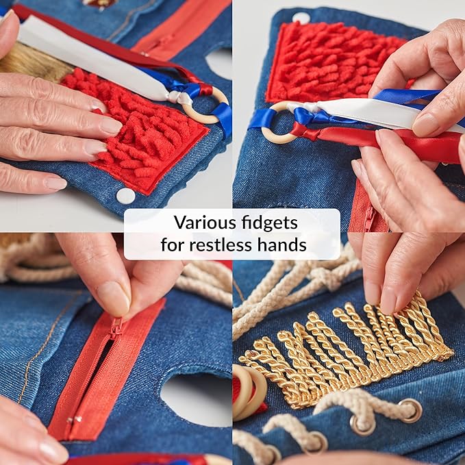 Fidget Wrist Cuff Sensory Toys | Fidget Toys for Dementia | Dementia Products for Elderly | Anxiety Sleeve | Gifts and Activities for Seniors with Alzheimer’s or Dementia