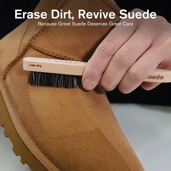 Jason Markk Suede Cleaning Kit, Shoe Cleaner, 2-Piece Set, Brush & Stain Eraser, Sneaker Care, Ideal for Footwear, Safe for Leather, Suede, Nubuck, Cotton, Knits
