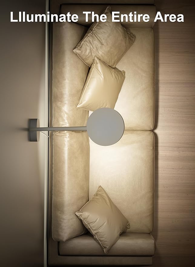 deeloop Wall Mounted Reading Light,Book Lights with USB Output, Reading Lamps for Bed Headboard in 4 Hours Auto-Off, Touch Control Wall Lamp with 5 Dimmable Flexible Head Rotation Bedside Lamps White