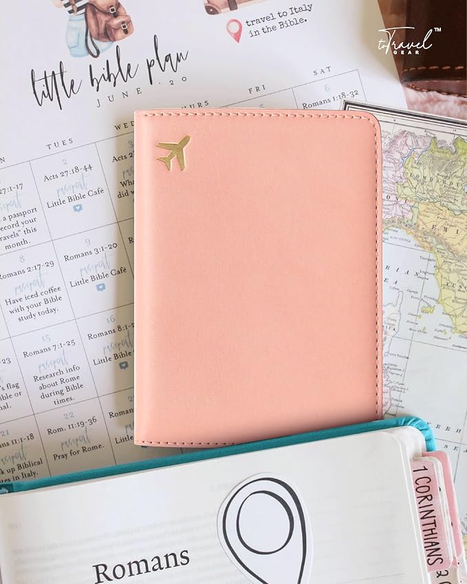 Passport Holder for Travel, RFID Blocking Waterproof PU Leather Travel Passport Cover Case Wallet