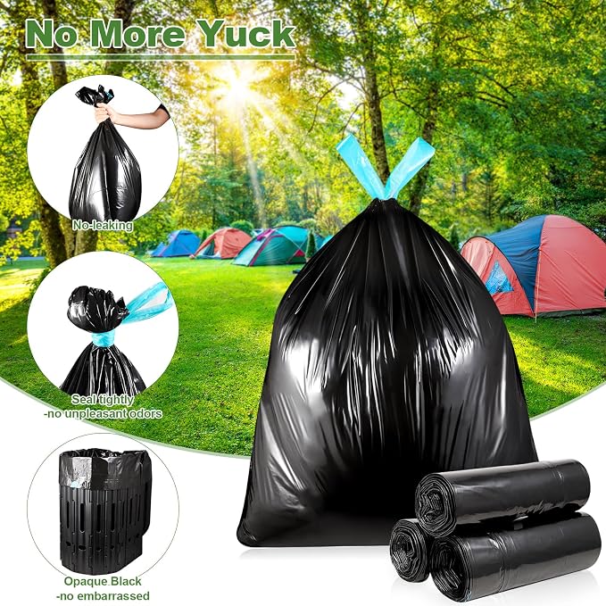 30 Pack Camping Toilet Bags, 8 Gallon Portable Toilet Bags | Toilet Waste Bags, Leak-Proof Potty Liners Trash Bags for Outdoor Camping Toilet Bucket,Traveling, RV Trip