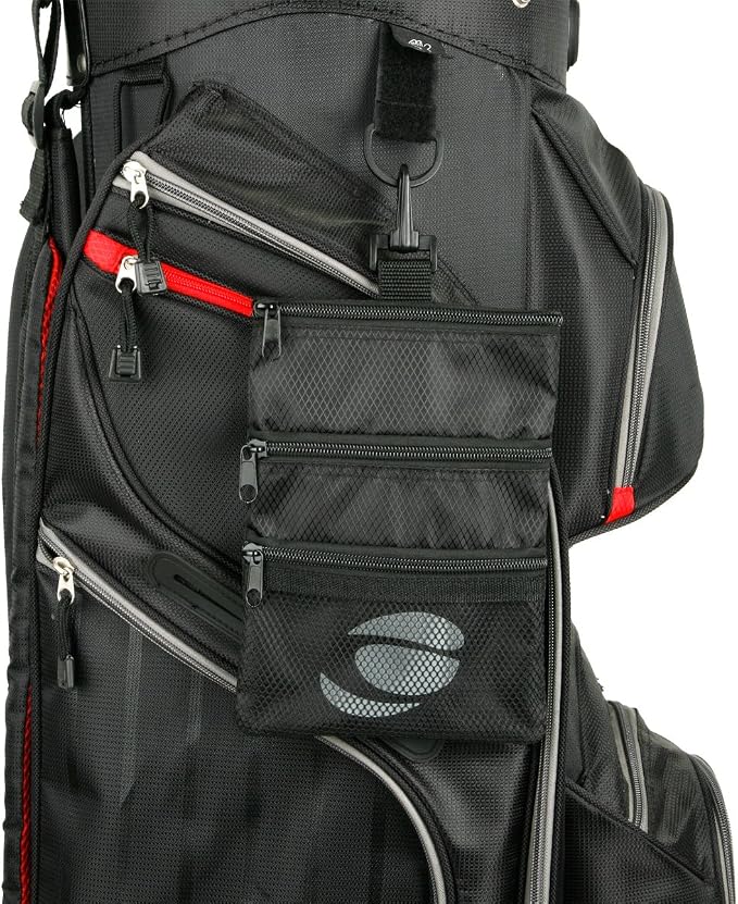Orlimar Detachable Golf Accessory Pouch, 3 Zippered Pockets for Valuables and Golf Accessories, Clips to Your Golf Bag for Extra Storage and Easy Access.