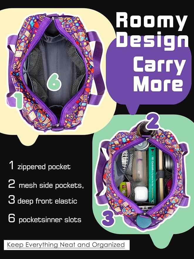 Bingo Bag with Pockets for Daubers Dabbers | Casino Bingo Game Accessories for Adults - Bolsa de Bingo con Bolsillos Violet