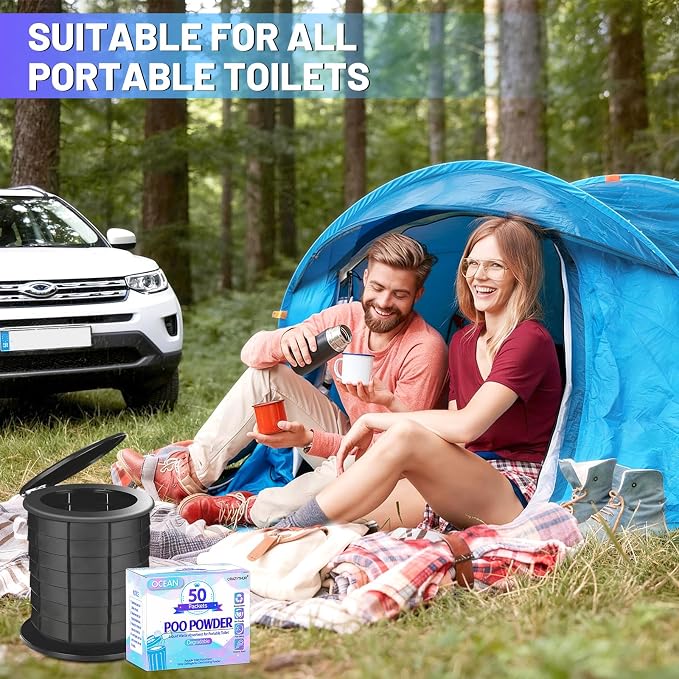 Poo Powder for Portable Toilet Gel Powder, Camping Toilet Gel | Pee Powder, Eco Toilet Gel for 650ml Urine/10g, Toilet Gel Powder for Outdoor Camping and Hiking