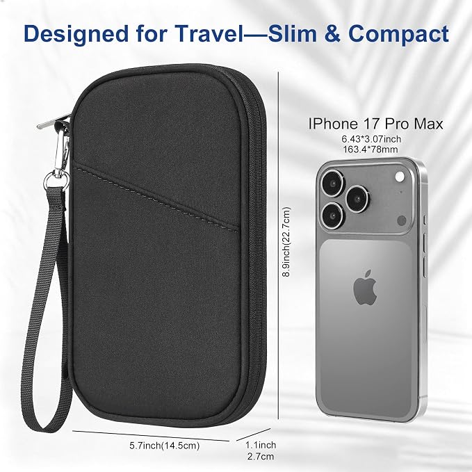 Slim Family Passport Holder for Travel, Travel Wallet | Durable nylon, RFID blocking, passport holder for travel family, eco-friendly