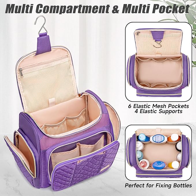 Tealari Large Toiletry Bag for Women Men,Bathroom Bag,Water Resistant Shower Bag,Makeup Bag,Portable Shower Caddy for College Dorm,Hanging Travel Toiletry Bag with Transparent Waterproof Phone Pocket