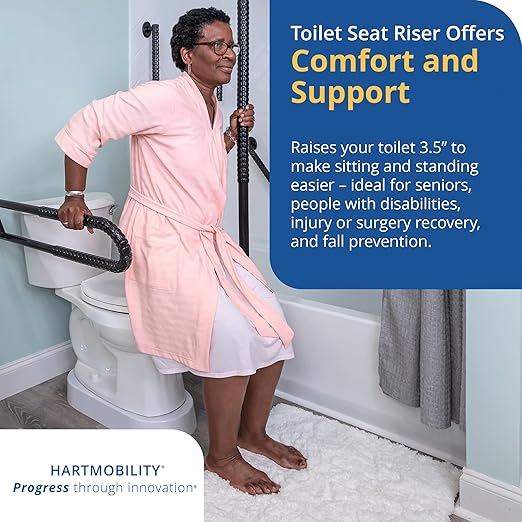 Toilet Base Riser 500 lb Capacity 3.5" High Raised Toilet Seat - Toilet Base Plate, Elevated Toilet Seat, Toilet Seat Risers for Seniors, Handicapped Toilet Seat Riser Fits Standard Toilets