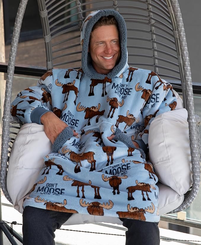LazyOne Oversized Blanket Hoodie, Oversized Hoodies for Women and Men, One Size Fits All Wearable Blankets