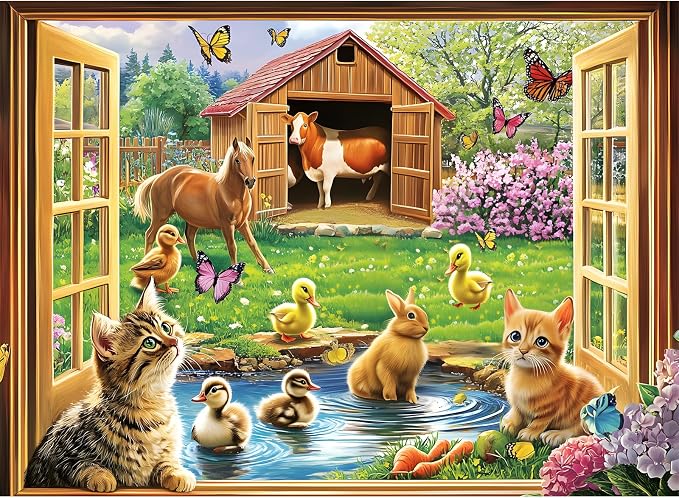 500 Piece Puzzles for Adults Funny Cat Animal Jigsaw Puzzles 500 Pieces | Adult Puzzles Pet Lover Family Challenging Game Gift for Friends 20.5x15IN