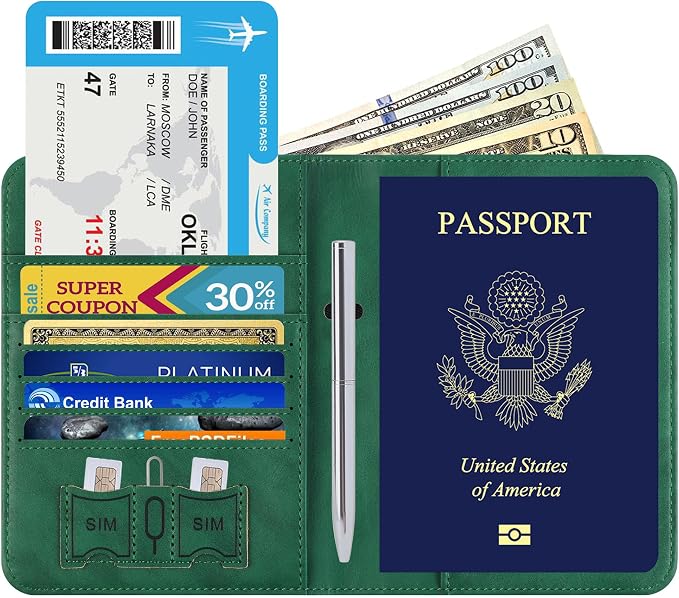 Passport Holder for Travel Essentials, RFID Passport Cover | Rfid Blocking Wallet, Synthetic Leather Case, Vacation Travel Accessories, For Women Men