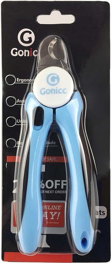 gonicc Professional Dog & Cat Pets Nail Clippers & Trimmers | With Safety Guard to Avoid Overcutting, Free Nail File, Razor Sharp Blade - Professional Grooming Tool for Pets