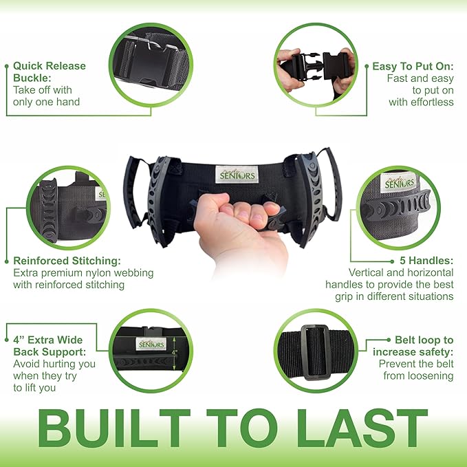 Gait Belts for Seniors - Transfer Gate Belts Medical for Elderly and Disabled - Easy to Use Quick Release Gait Belt with Handles for Physical Therapy Medical Nursing Use - Elderly Assistance Products