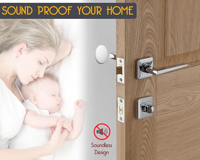 Door Stoppers - Medium 2" (6 Pack) - Door Stoppers for Wall with Strong Back Adhesive - Quiet and Shock Absorbent Silicone Wall Protectors from Door Knobs - Protects Every Surface - White