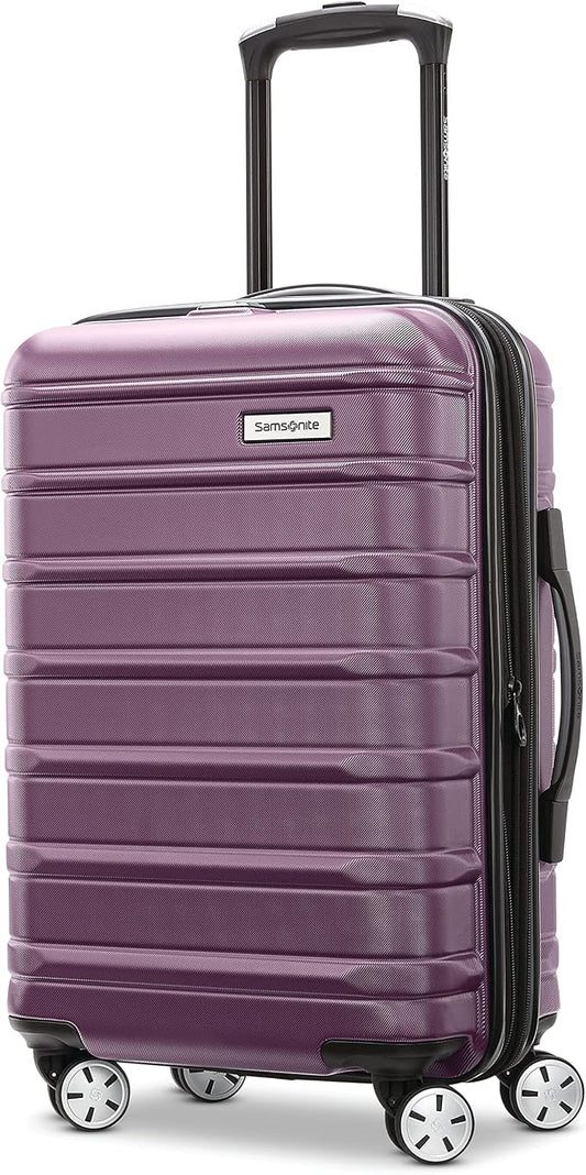 Omni 2 Airline Approved Carry-On Luggage – Stress-Free Size Meets 22x14x9" Requirements – For Fast Trips & Avoiding Baggage Fees – Dual 360° Spinner Wheels, USB Power Hub, Expands 1.5” – Purple