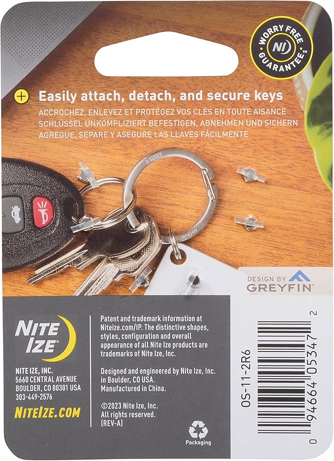 Nite Ize O-Series Gated Key Ring, Stainless Steel Split Ring Alternative, 2 Count (Pack of 2)