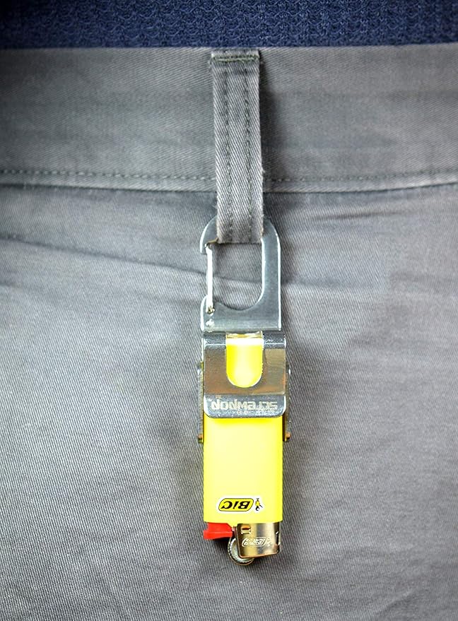 Screwpop Bic Standard Full-Size Lighter Holder Keychain Multi Tool with Carabiner Clip and Bottle Opener Stainless Steel Construction (Lighter Not Included)