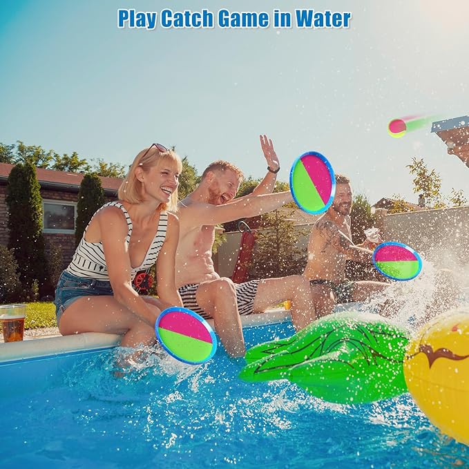 Aywewii Toss and Catch Ball Set, Boys Toys for 3 4 5 6 7 8 Year Old, Sports Gifts for Kids, Outdoor Games for Yard Backyard Camping Beach Pool Family Party, 6 Paddles & 3 Balls
