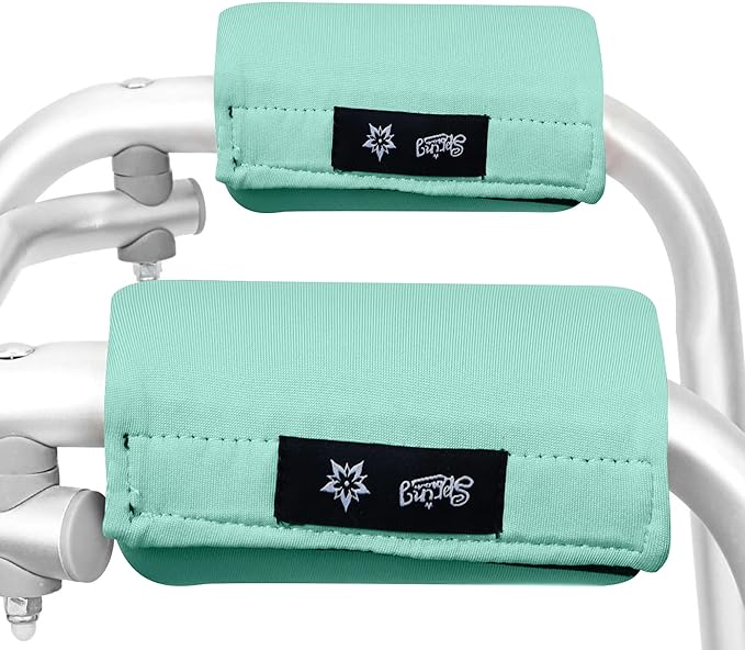 Universal Walker Hand Grip Padded Covers Non-Slip Cushion Foam for Folding Wheelchair Rollator Crutch Handle Pads 2-Pack Cyan