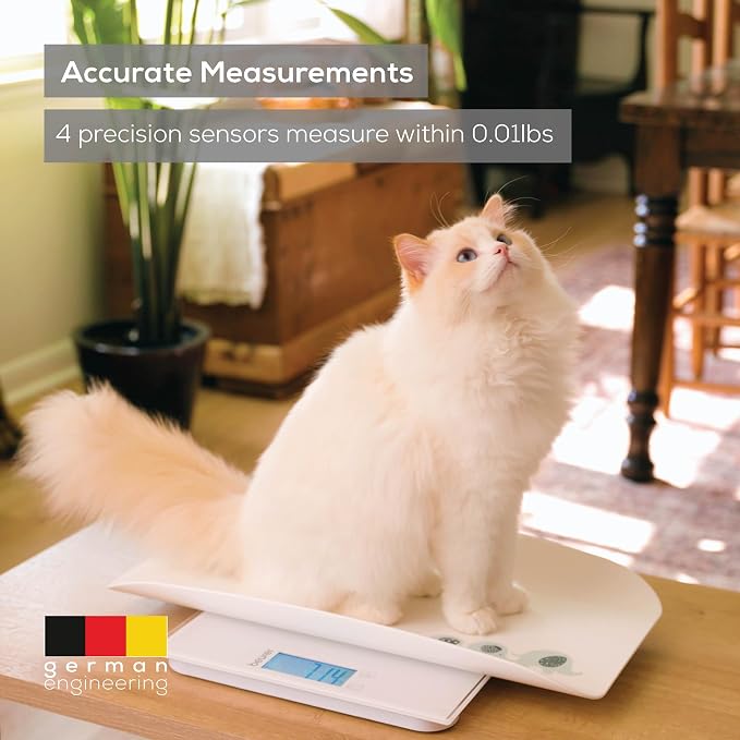 Beurer BY82 Multifunctional Baby Scale for Babies, Pets, Kids, & Adults up to 396lbs, Measures in 4 Units with Backlit Digital Display & Hold Function for Accuracy, Pet Scale for Cats and Dogs