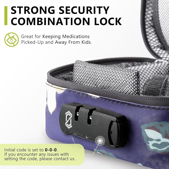 OZCHIN Smell Proof Bag with Combination Lock File Organizer Case Container Medicine Odorless Storage Lock Box Great Gift for Friend