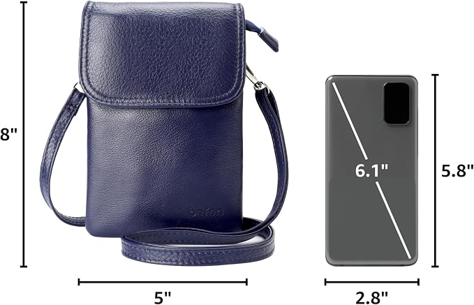 befen Genuine Leather Small Crossbody Bags for Women Cell Phone Travel Bag | Soft Real Leather, Adjustable Shoulder Strap, Card Slots, Compact Size, Daily Travel Shopping Outing Use, Phone Purse