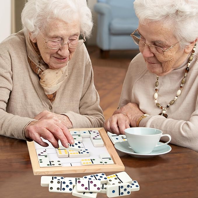Dementia Activities for Seniors, Matching The Domino Alzheimers Products for Elderly, Activity Kits for Dementia Patients, Easy Memory Games Busy Board Gadgets Gifts