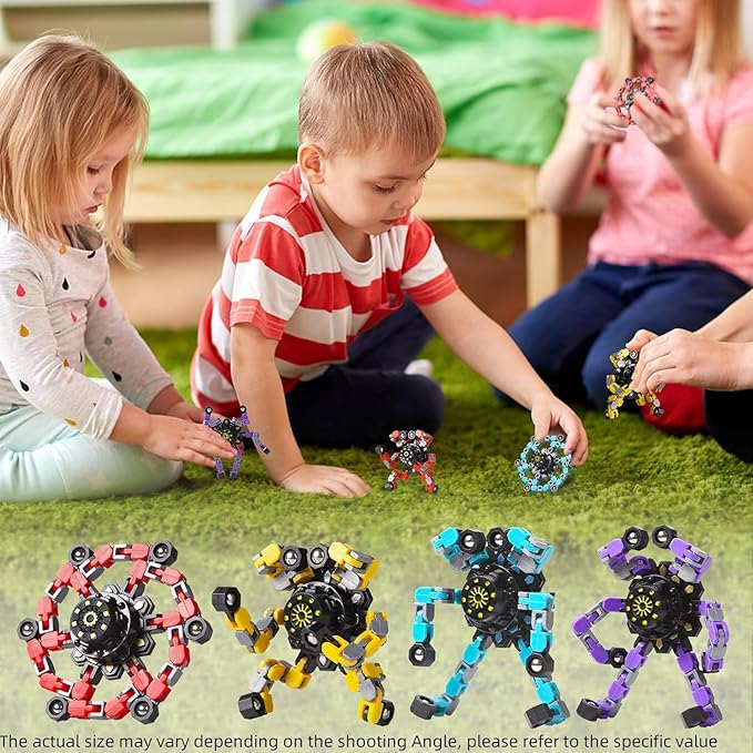 Transformable Fidget Spinners 9-Pack – Sensory Toys for Kids & Adults with ADHD, Autism, Anxiety Relief