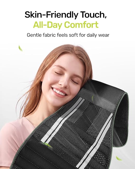 Rakiie Lumbar Back Brace with Removable 3D Pad, Adjustable Lower Back Pain Relief Support for Men and Women, Comfortable Back Support Belt Ideal for Lower Back Pain, Sciatica, Green Size XL