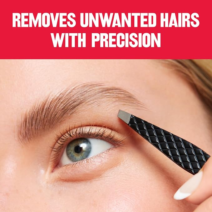 Revlon Eyebrow Tweezer, Stainless Steel | Pack of 2 | For Men & Women