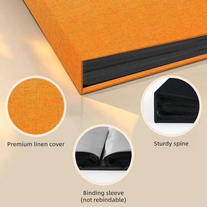 Popotop Photo Album 4x6 48 Pockets for Wedding Gifts,Linen Hardcover Picture Albums for Family Anniversary Baby Vacation Pictures